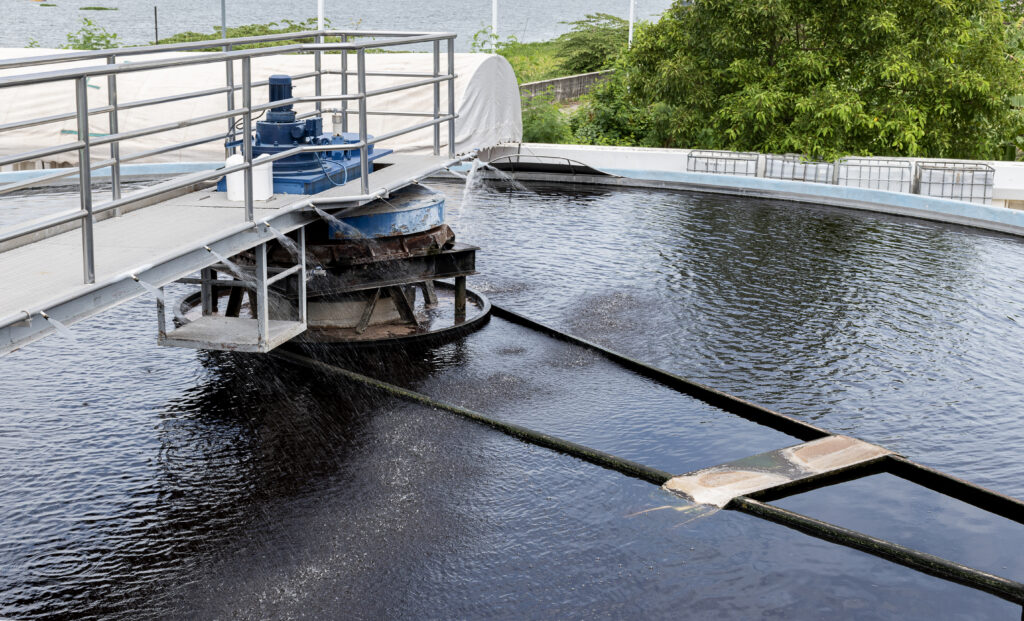 waste water treatment ponds from industrial plants